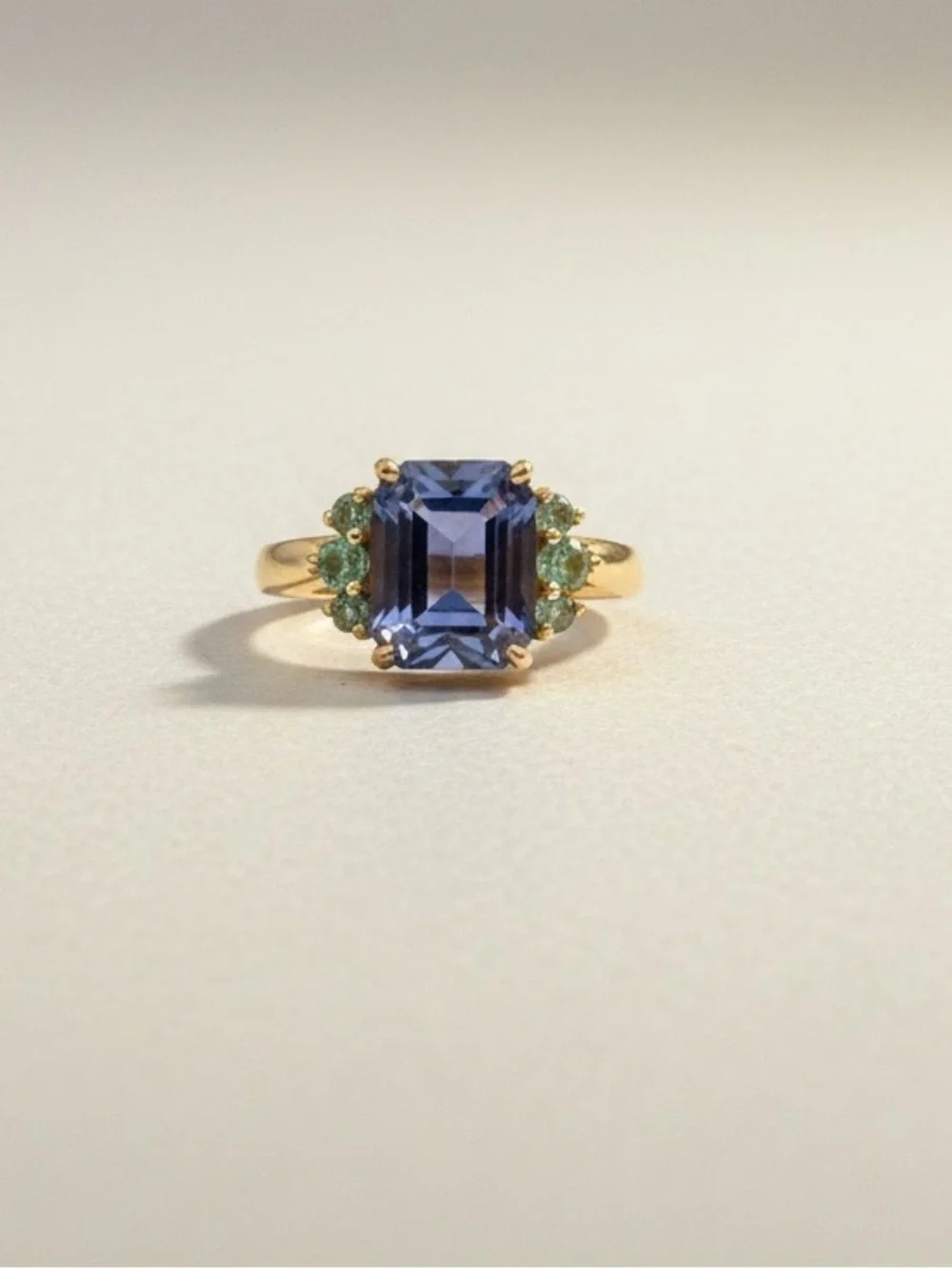 3 Carat Natural Russian Alexandrite Center Gemstone set in 12K Gold • size 5.5